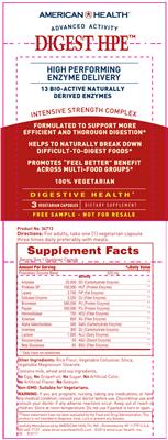 Photo of the American Health Digest HPE label