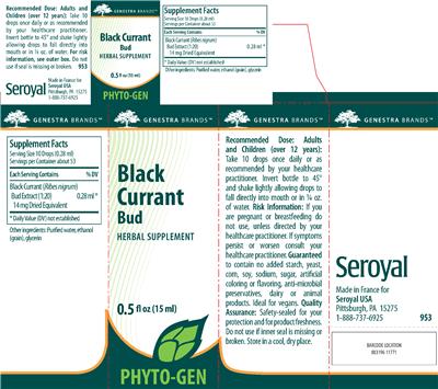 Photo of the Genestra Brands Black Currant Bud label