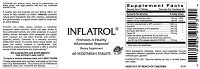 Photo of the VitaCeutical Labs Inflatrol With Curcumin label