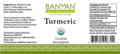 Photo of the Banyan Botanicals Turmeric label