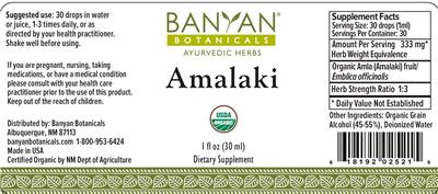Photo of the Banyan Botanicals Amalaki Liquid label
