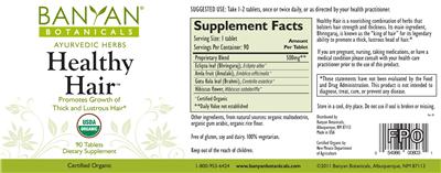 Photo of the Banyan Botanicals Healthy Hair label