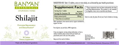 Photo of the Banyan Botanicals Shilajit label