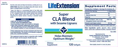 Photo of the Life Extension Super CLA Blend label