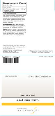 Photo of the Integrative Therapeutics Garlitrin 4000 label