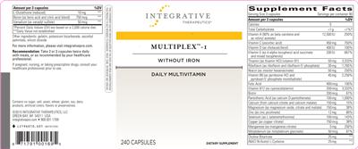 Photo of the Integrative Therapeutics Multiplex-1 label