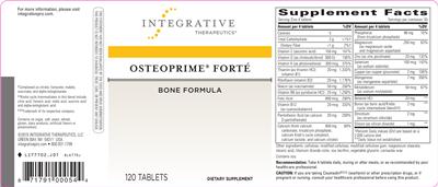 Photo of the Integrative Therapeutics Osteoprime Forte label