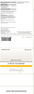 Photo of the Integrative Therapeutics Probiotic Pearls label