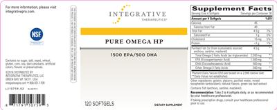Photo of the Integrative Therapeutics Pure Omega HP label