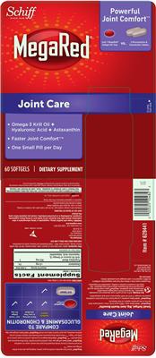 Photo of the Schiff MegaRed Joint Care label
