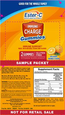 Photo of the NatureSmart Ester-C Immune Charge Gummies Orange Flavor label
