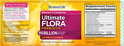 Photo of the Renew Life Ultimate Flora 90 Billion Women's Complete Probiotic label