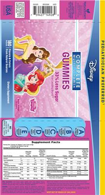 Photo of the NatureSmart Disney Complete Multi-Vitamin Gummies label