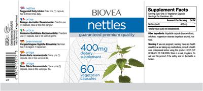 Photo of the BIOVEA Nettles 400 mg label