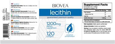 Photo of the BIOVEA Lecithin 1200 mg label