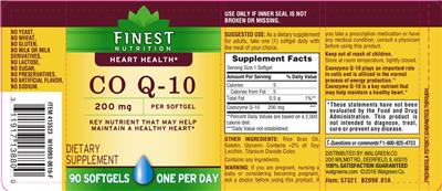 Photo of the Finest Nutrition CO Q-10 200 mg label