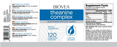 Photo of the BIOVEA Theanine Complex label