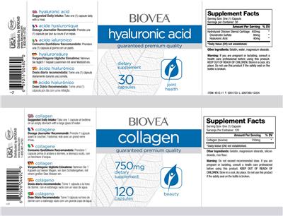 Photo of the BIOVEA Collagen 750 mg label