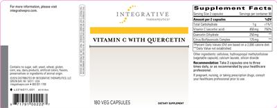 Photo of the Integrative Therapeutics Vitamin C With Quercetin label