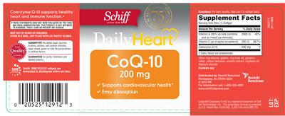 Photo of the Schiff CoQ-10 200 mg label