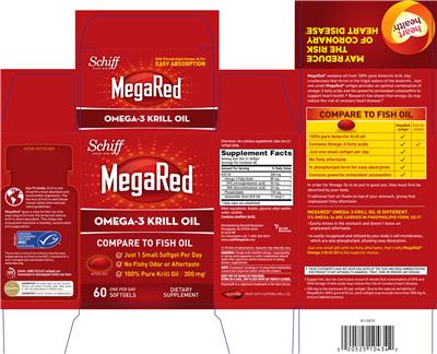 Photo of the Schiff MegaRed Omega-3 Krill Oil label
