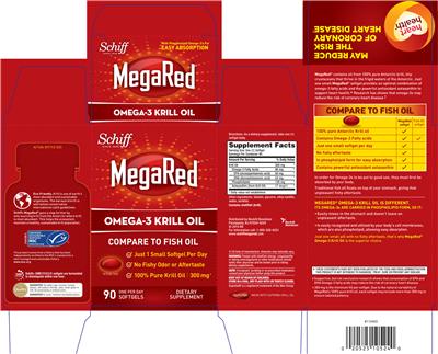 Photo of the Schiff MegaRed Omega-3 Krill Oil label