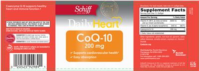 Photo of the Schiff CoQ-10 200 mg label