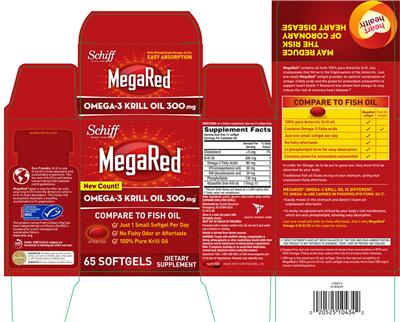 Photo of the Schiff MegaRed Omega-3 Krill Oil 300 mg label