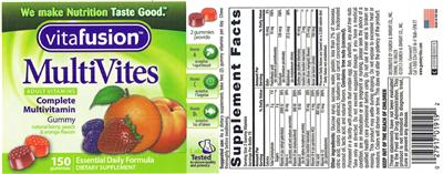 Photo of the vitafusion MultiVites label