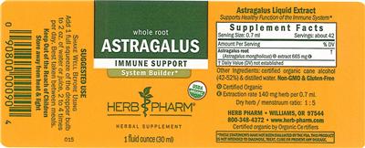 Photo of the Herb Pharm Astragalus label