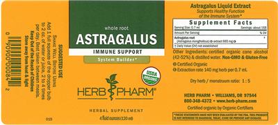 Photo of the Herb Pharm Astragalus label