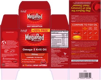 Photo of the Schiff MegaRed Omega-3 Krill Oil 350 mg label
