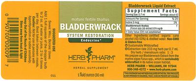Photo of the Herb Pharm Bladderwrack label