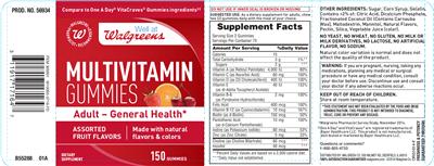 Photo of the Well At Walgreens Multivitamin Gummies label