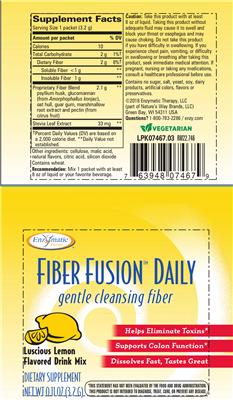 Photo of the Enzymatic Therapy Fiber Fusion Daily Luscious Lemon label