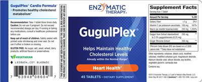 Photo of the Enzymatic Therapy GugulPlex label