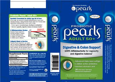 Photo of the Nature's Way Probiotic Pearls Adult 50+ label