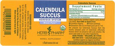 Photo of the Herb Pharm Calendula Succus label