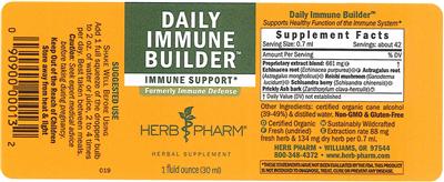 Photo of the Herb Pharm Daily Immune Builder label