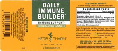 Photo of the Herb Pharm Daily Immune Builder label