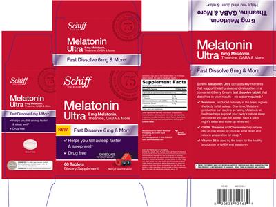 Photo of the Schiff Melatonin Ultra Berry Cream Flavor label