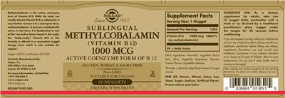 Sublingual Methylcobalamin 1000 mcg