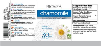 Photo of the BIOVEA Chamomile label