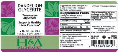 Photo of the Herbalist & Alchemist Dandelion Glycerite label