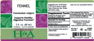 Photo of the Herbalist & Alchemist Fennel label