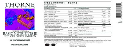 Citrate Formula Basic Nutrients III Without Copper And Iron