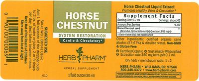 Photo of the Herb Pharm Horse Chestnut label