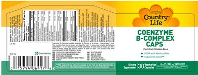 Photo of the Country Life Coenzyme B-Complex Caps label