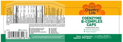 Photo of the Country Life Coenzyme B-Complex Caps label