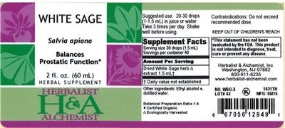 Photo of the Herbalist & Alchemist White Sage label